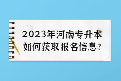 2023年河南专升本如何获取报名信息?